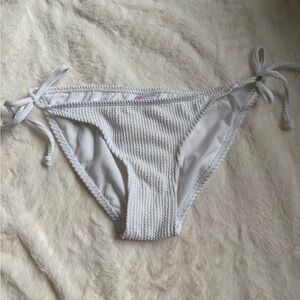 White Textured Bikini Bottom